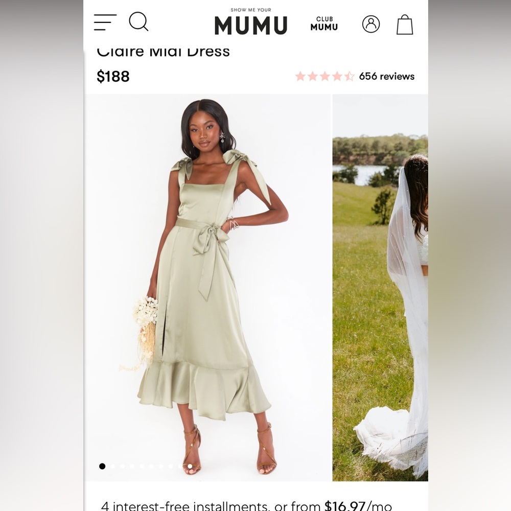 Sage green bridesmaid/wedding guest dress!